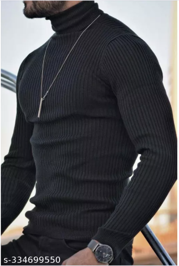 Highneck white men woolen 440gm cotton - Image 2